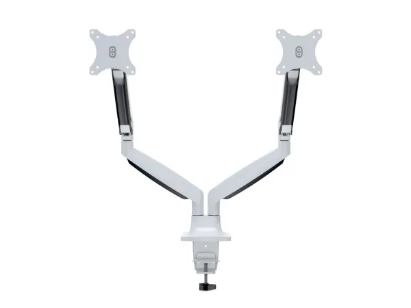 Multibrackets M Deskmount Gas Spring Dual - Monteringssæt (bordmontering, 2 artikulerende arme) - for 2 LCD displays - stål, højglansaluminium - hvid - skærmstørrelse: 15