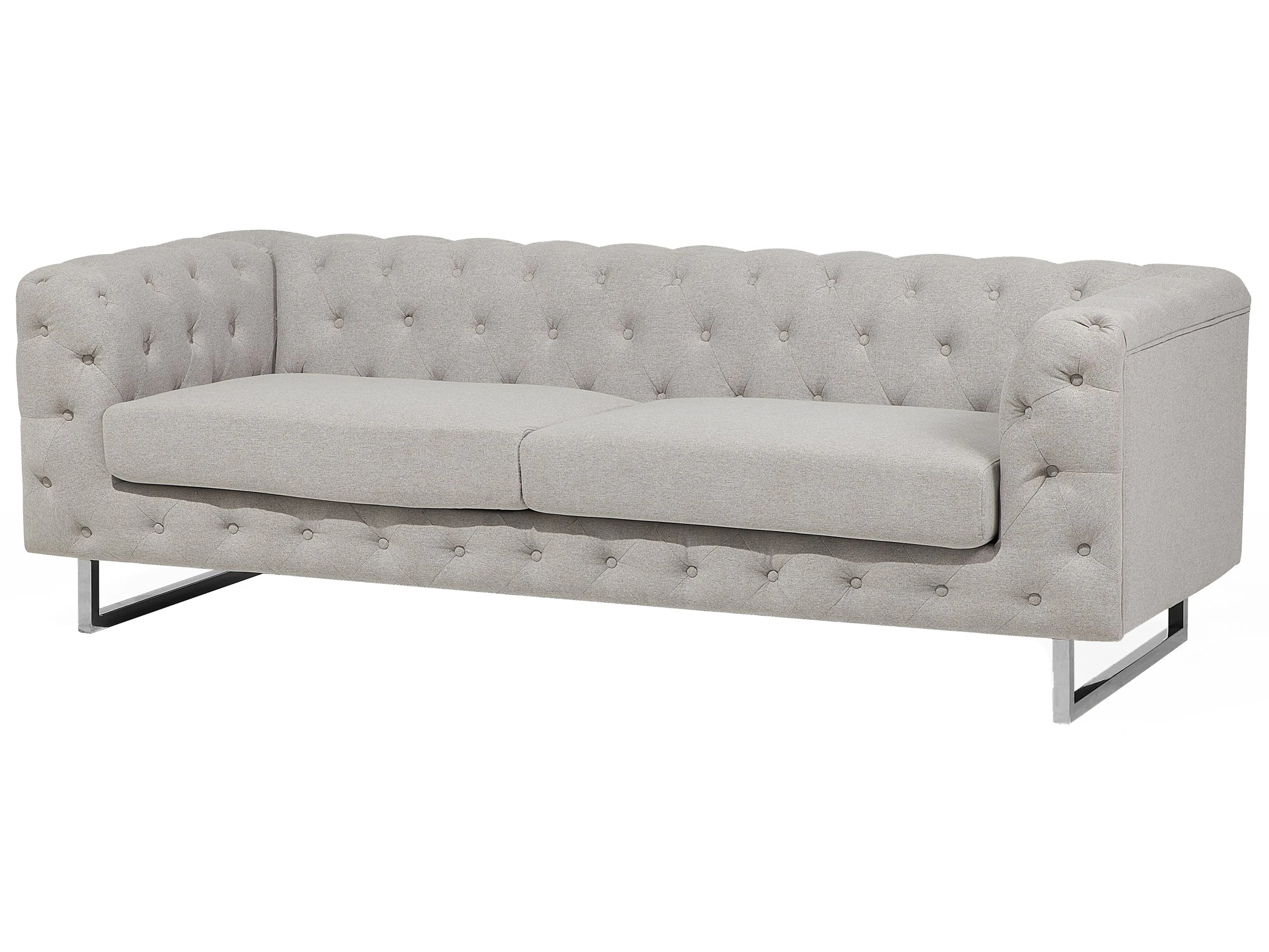Bank 3-zits VISSLAND Stof Lichtbeige