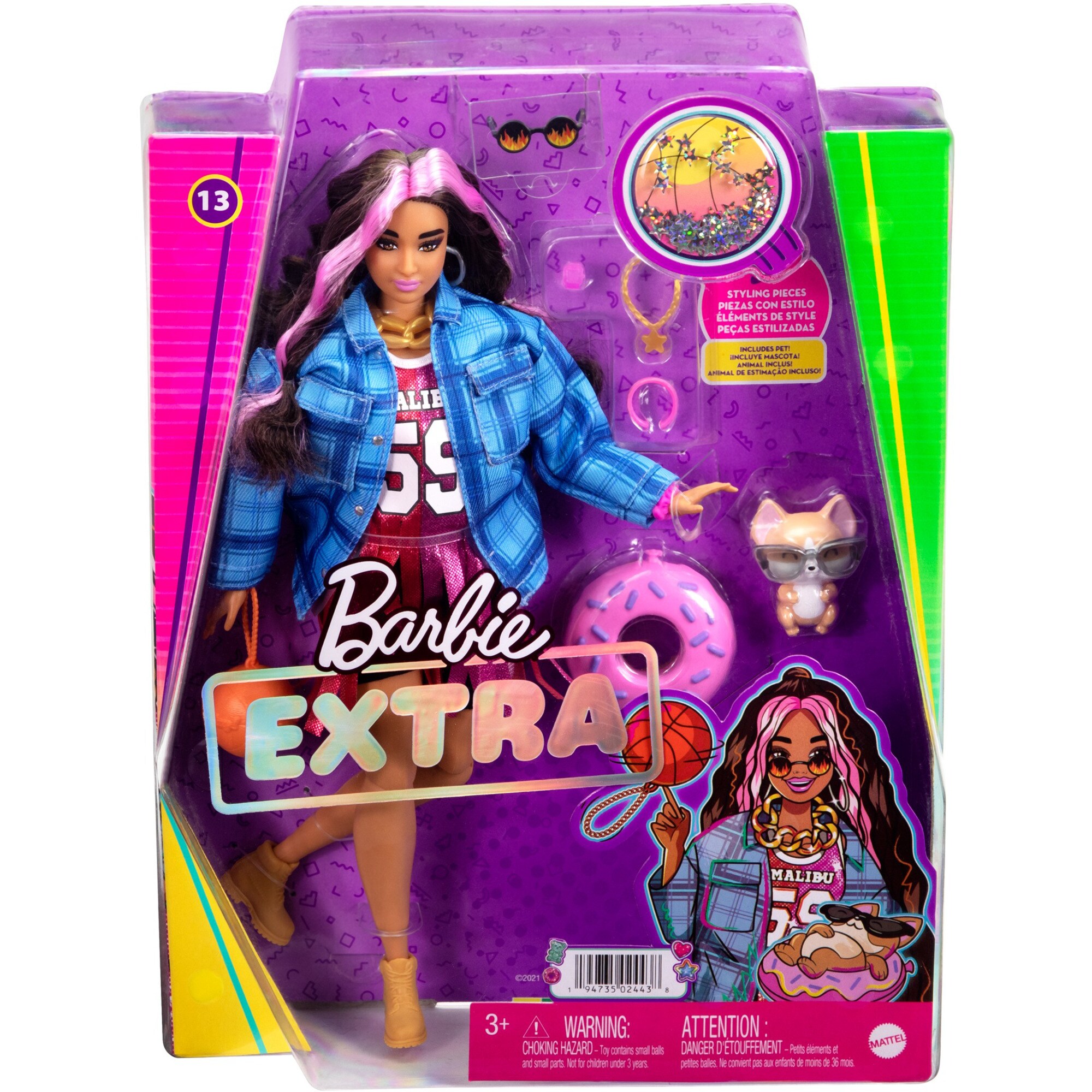 Mattel Puppe Barbie Extra Puppe Basketball-Look