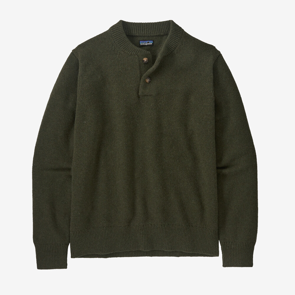 Herrenpullover mit Knöpfen aus recyceltem Wollmischgewebe