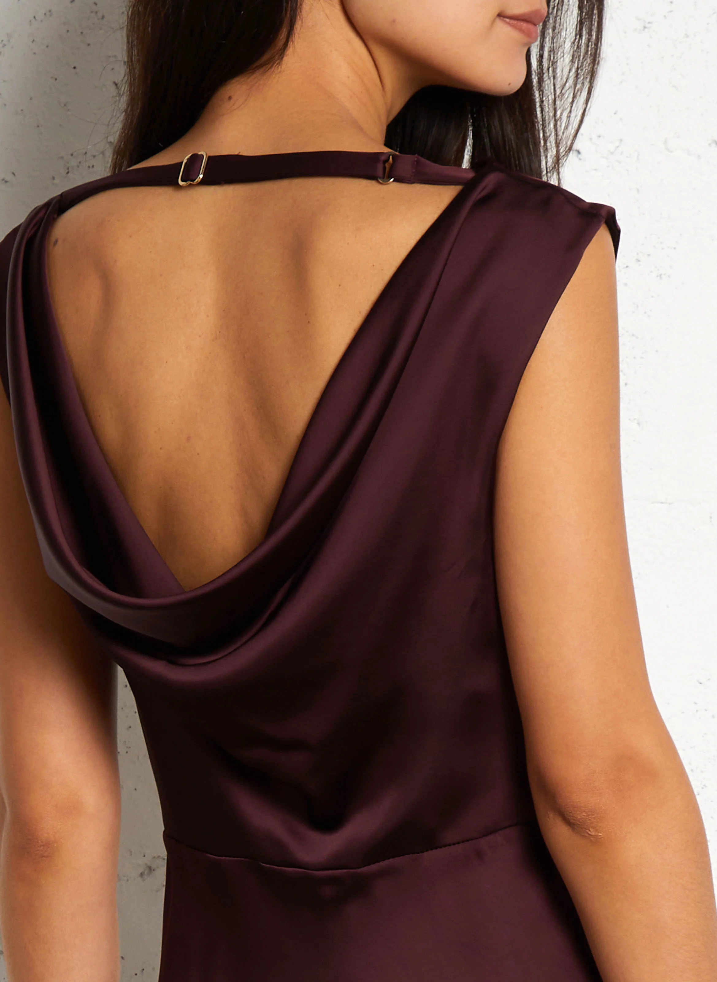 Robe satinée| Rouge