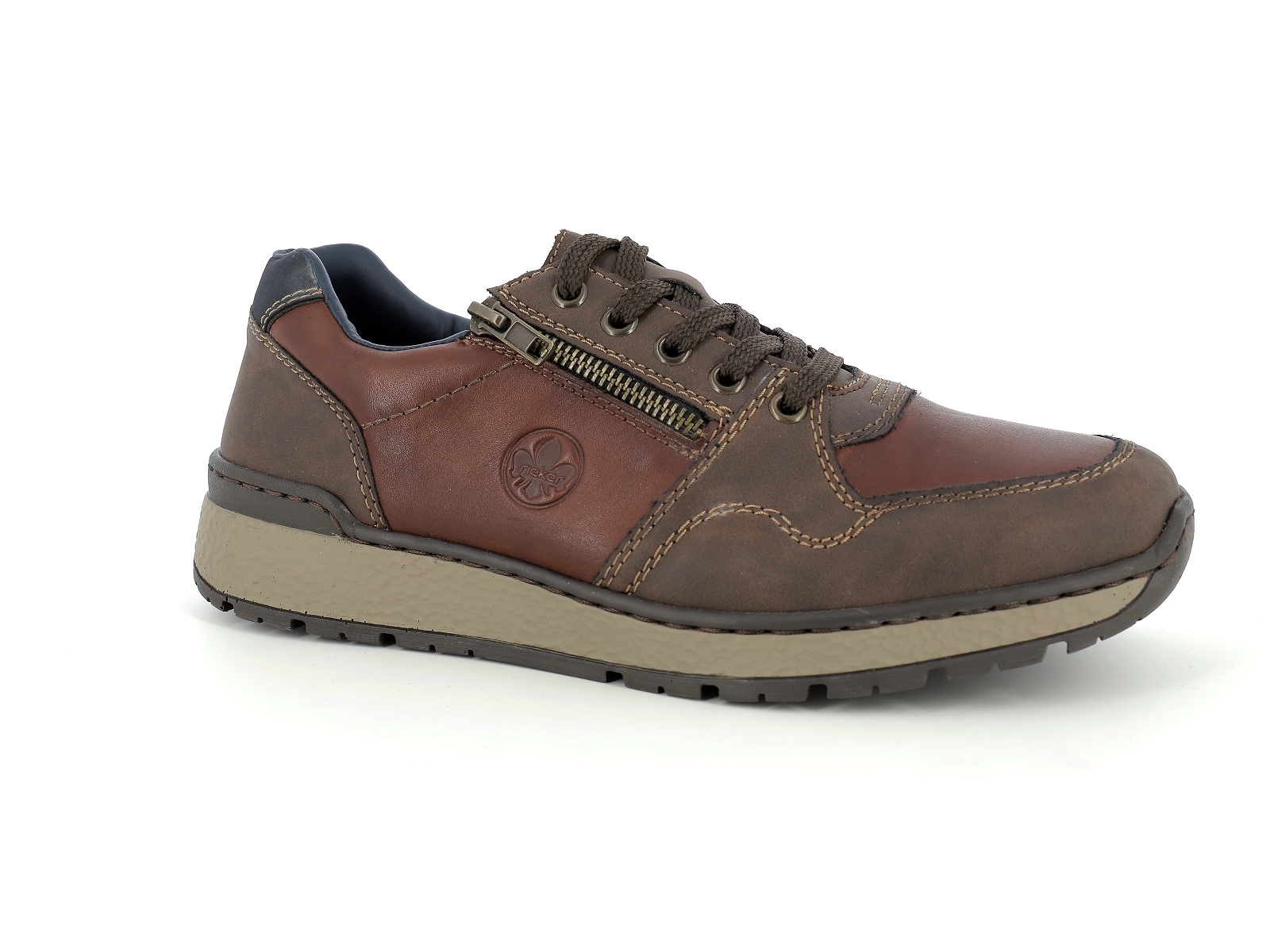 Rieker-B9011 Matières combinées Multi-Marron
