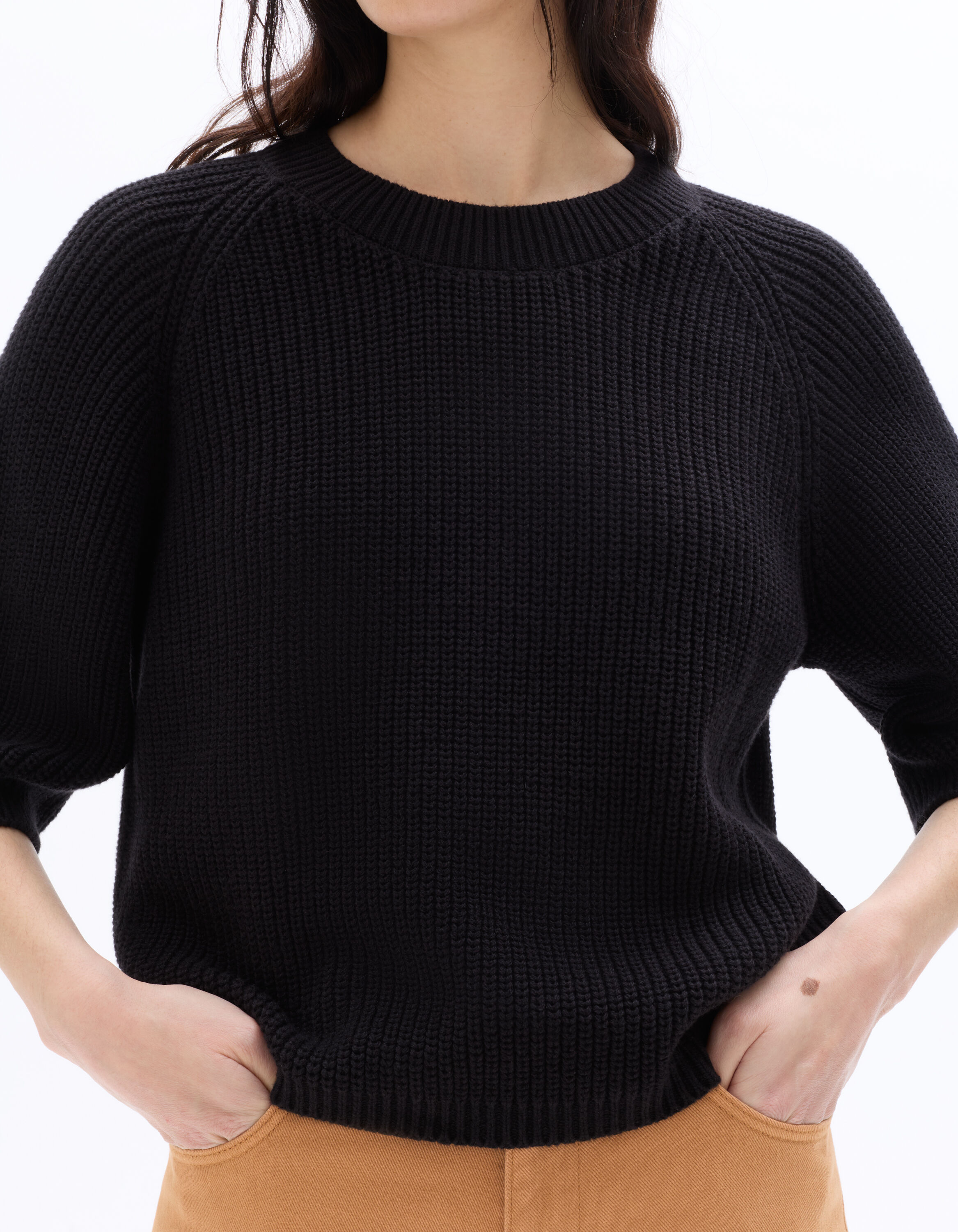 Pull oversize manches 3/4 - noir