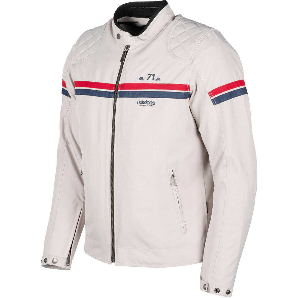 Helstons - Blouson Chevy tissu technique Argent / Rouge / Bleu