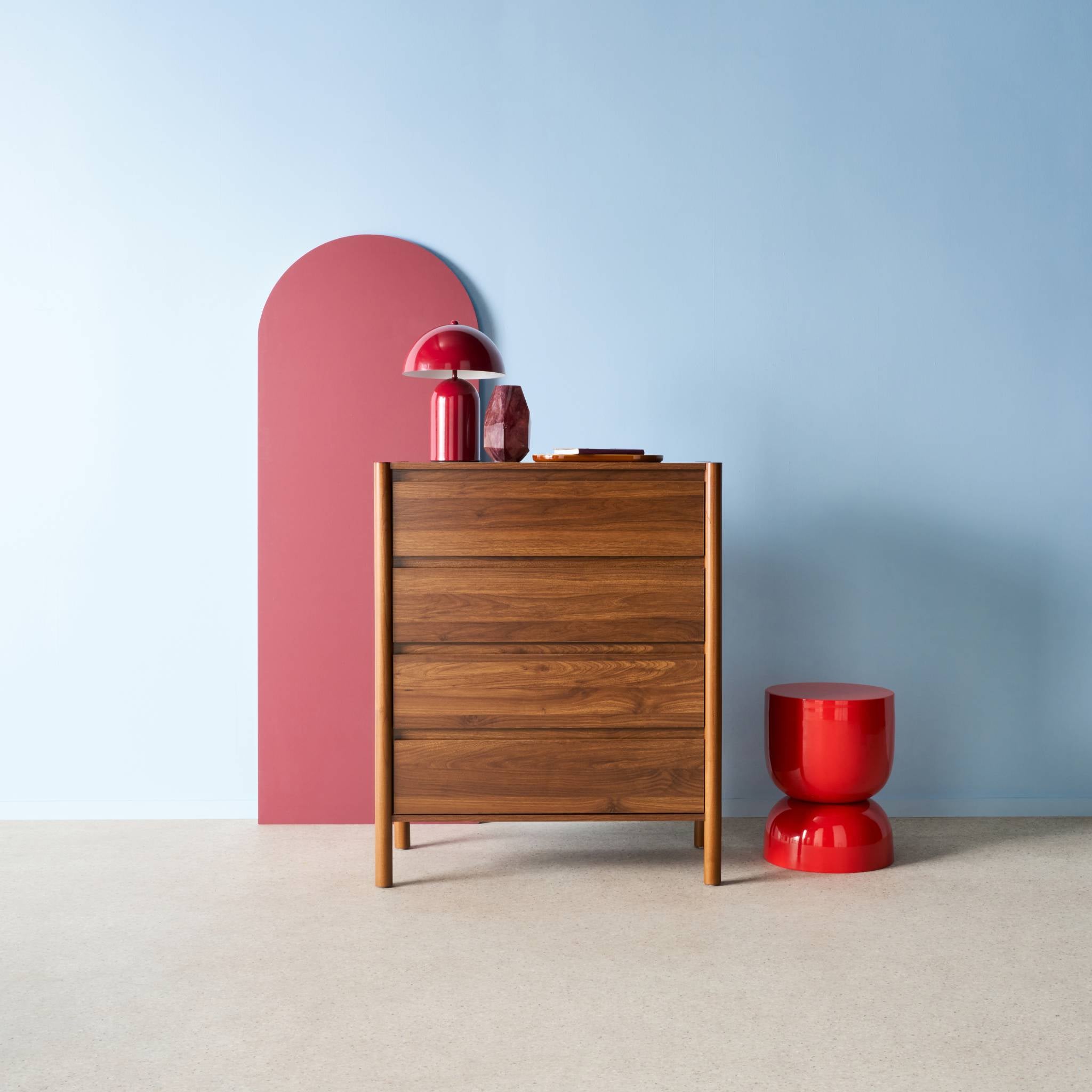 sweeek - Ladekast houteffect met 4 laden