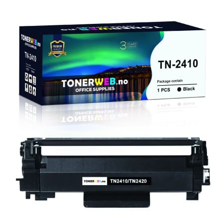 Tonerkassett, erstatter Brother TN-2410 Sort (1.200 sider)