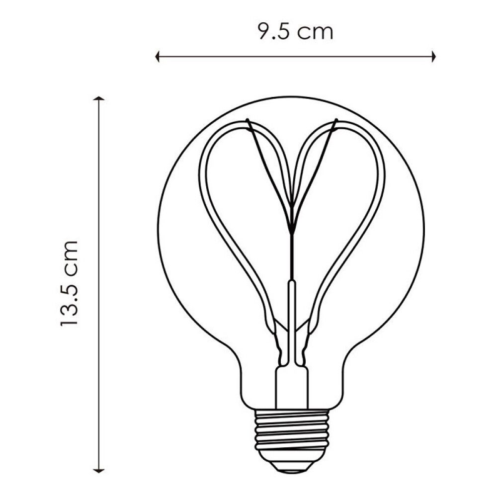 LYSPÆRE HOME SWEET HOME HJERTE VARMHVIT LED E27 4W