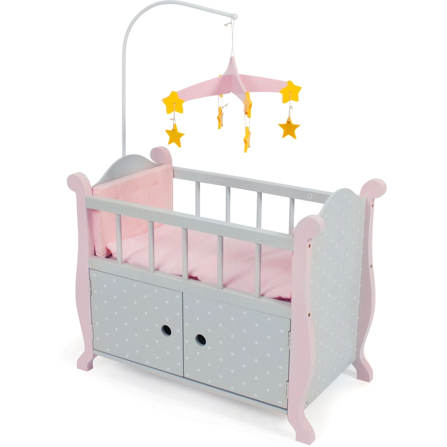 BAYER CHIC 2000 Puppenbett mit Mobile Puntos grey
