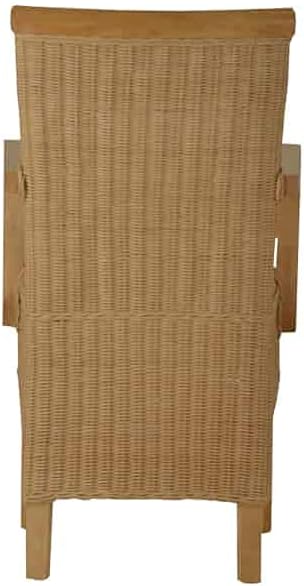 Armlehnstuhl Rattan 53x98x57 cm Modern Massivholz Mahagoni Natur