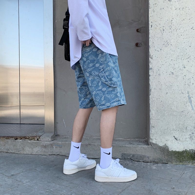 Antaeus - Bedrukte denim shorts