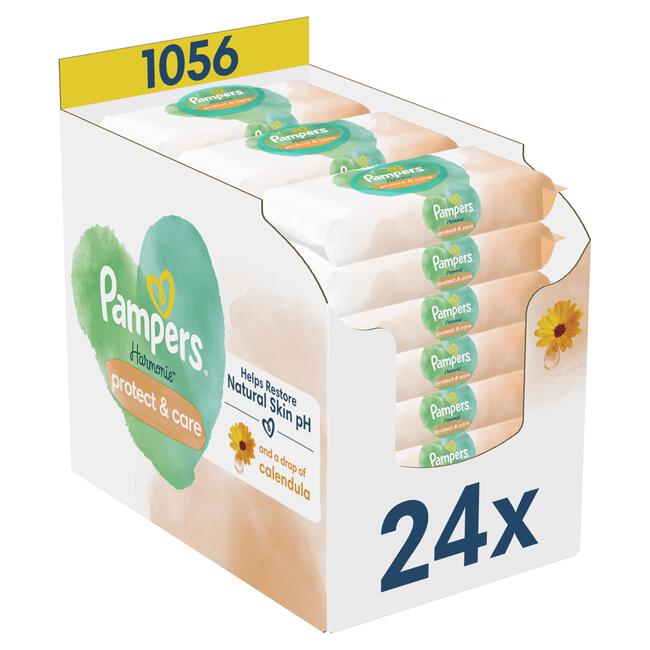 Pampers Harmonie Protect & Care Calendula Billendoekjes 24x44 Stuks