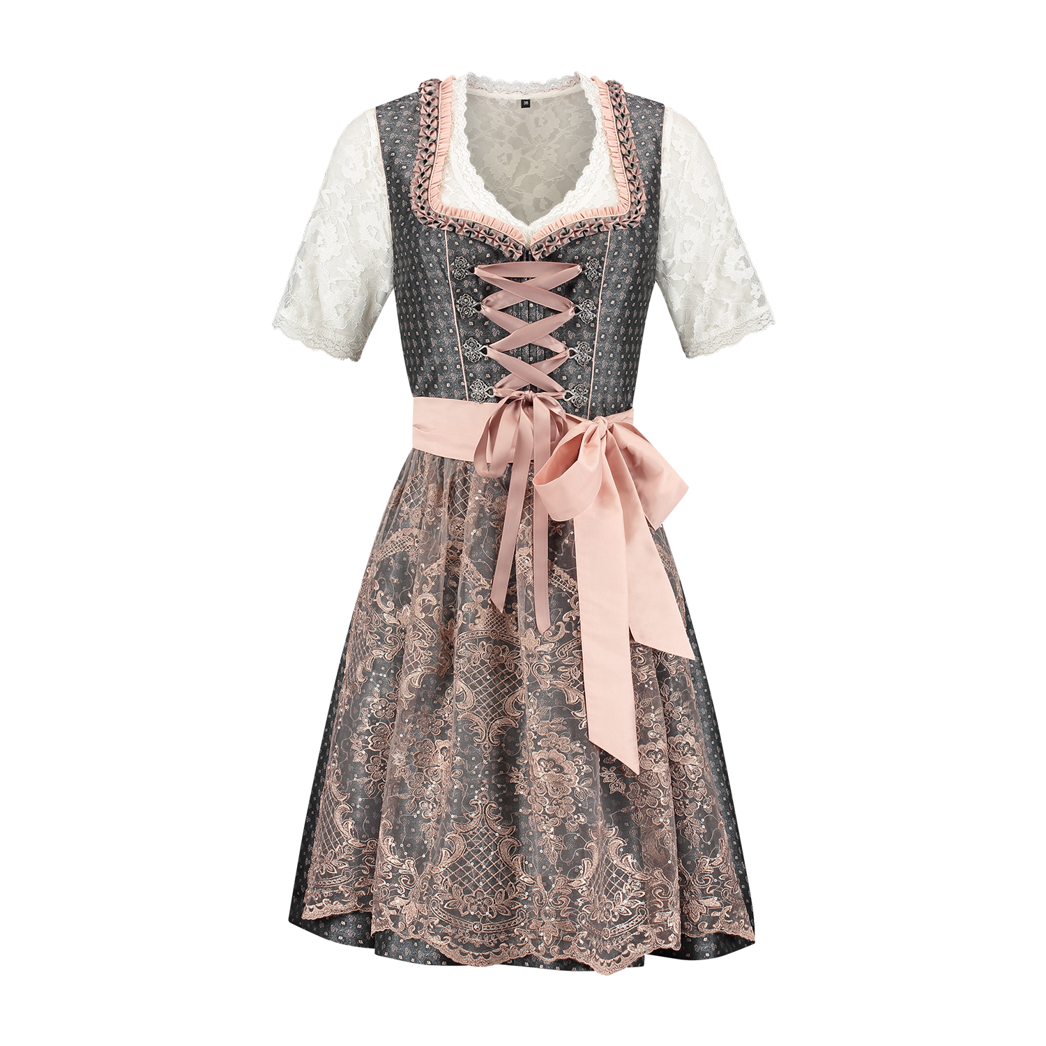 Roze Wit Creme Dirndl Jurk Oktoberfest Dames