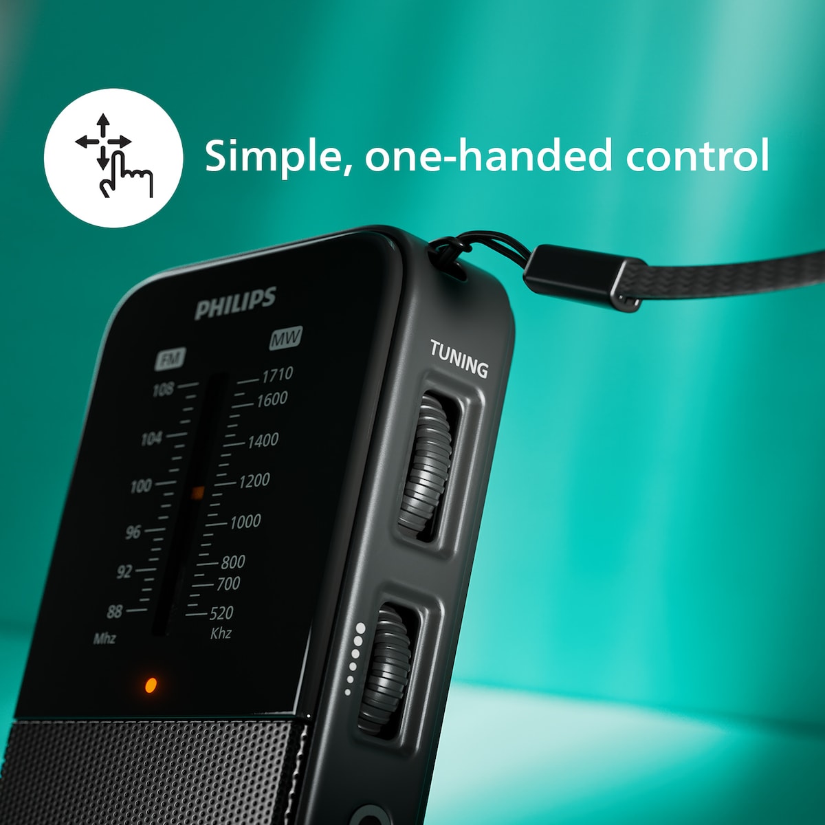 Philips R1509 bærbar analog radio