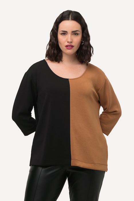 Sweatshirt, Colorblocking, Rundhals, 3/4-Arm