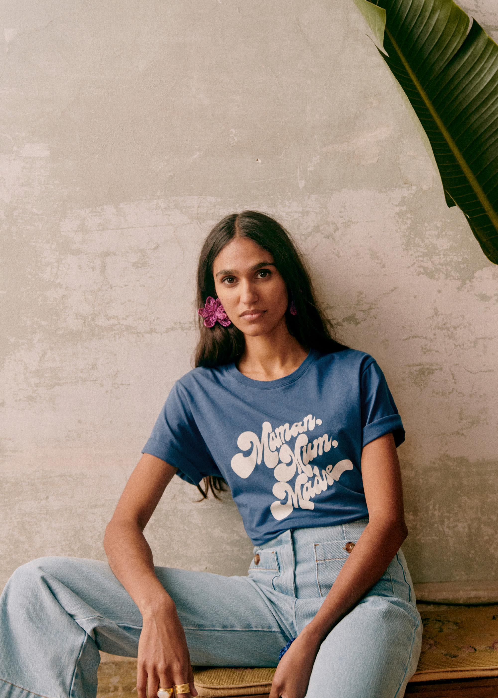 T-Shirt Maman Mum Madre - Bleu / Ecru - E-SHOP/T-SHIRTS 5905334