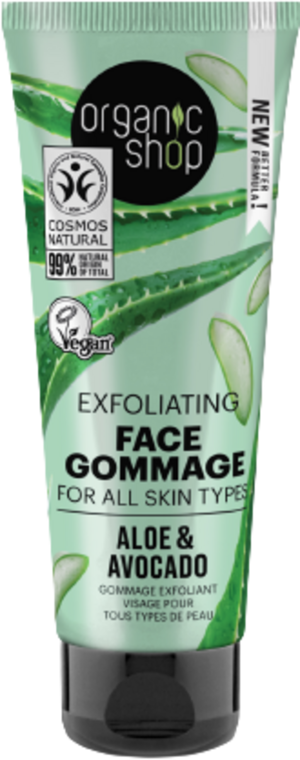 Organic Shop  Exfoliating Face Gommage Aloe & Avocado, 75 ml