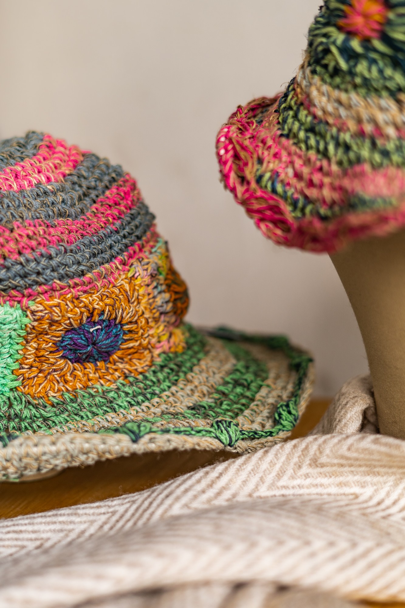 Sommerhut, multicolor, aus Hanffaser und Baumwolle günstig bestellen