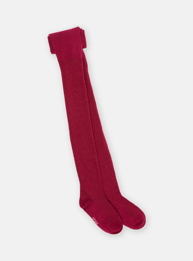 Collants prune en lurex fille