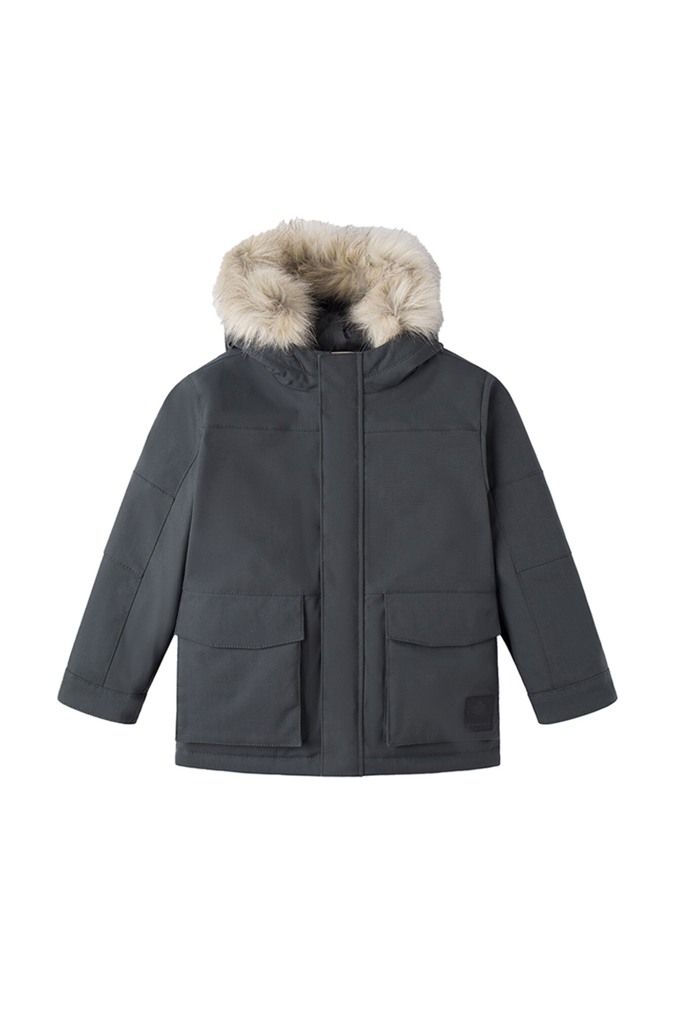 Parka com capuz de pele para meninos