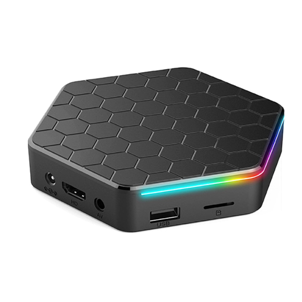 4GB Ram 6K Android 12.0 Smart TV Box Internet WiFi Streaming HDMI 64GB Quad Core Media Player mit Gigabit Ethernet LAN / RGB LED   Fernbedienung