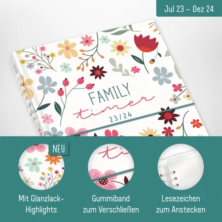 Häfft Verlag Family-Timer A5, 23/24, 1 Stück, 9-fach sortiert