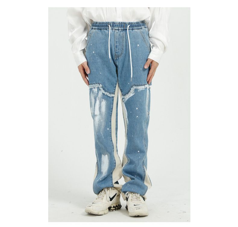 FAERIS - Versleten jeans met wijde pijpen