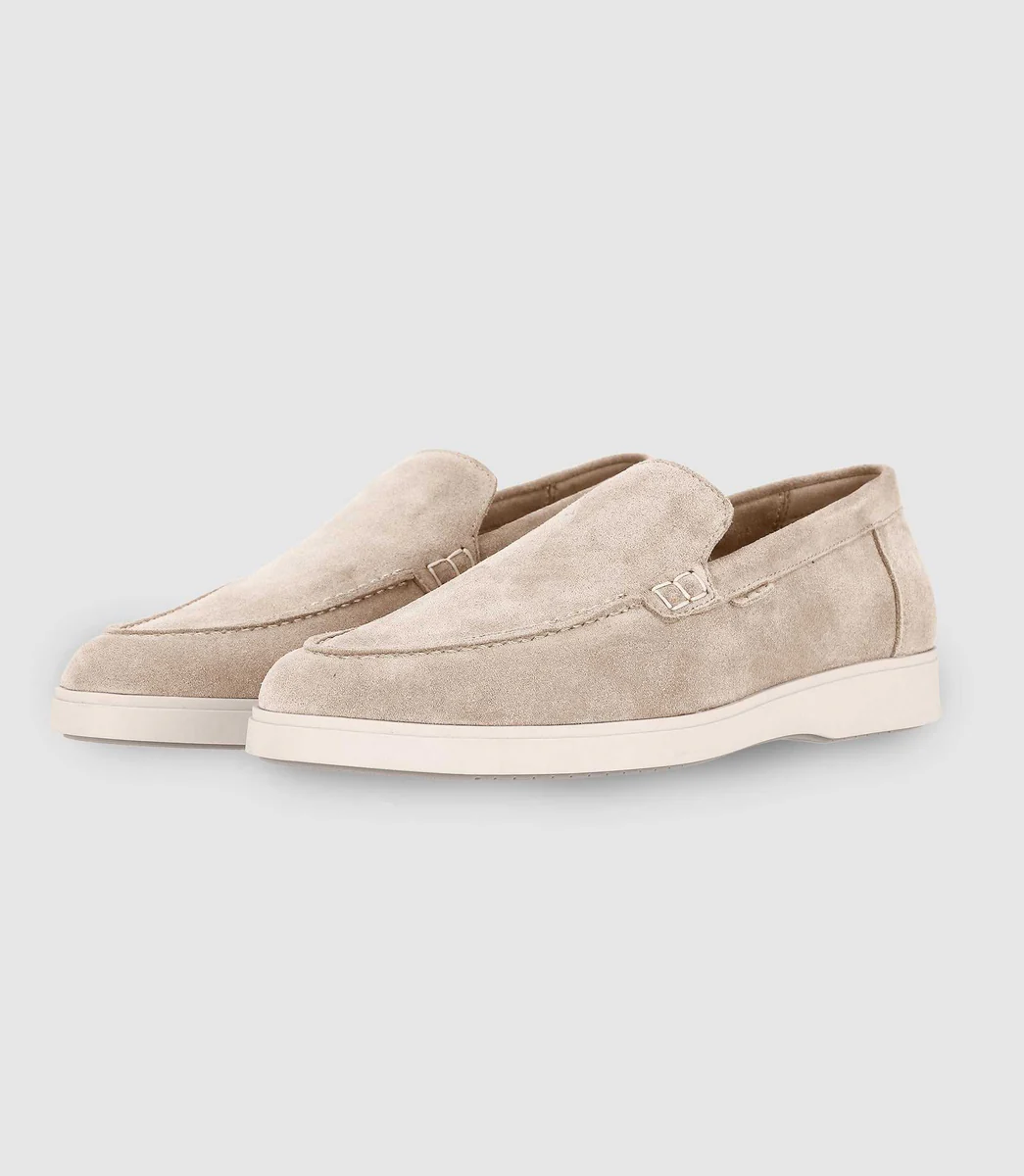 Mocassins en daim écru