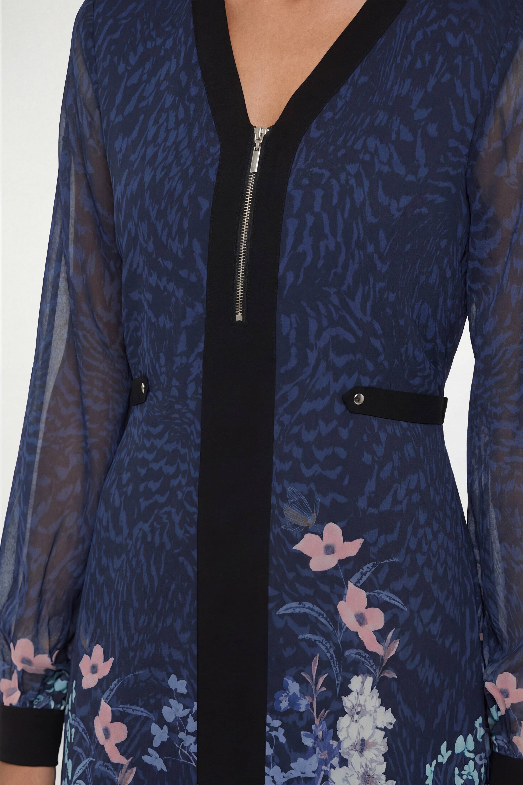 Wallis Robe Midi À Rayures Florales Avec Fermeture Éclair