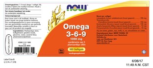 NOW Omega 3-6-9 1000mg Tabletten 100ST