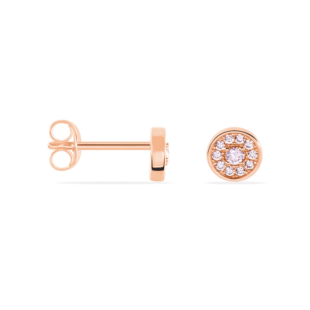 Boucles D'oreilles Puces Auxana Argent Rose Oxyde De Zirconium