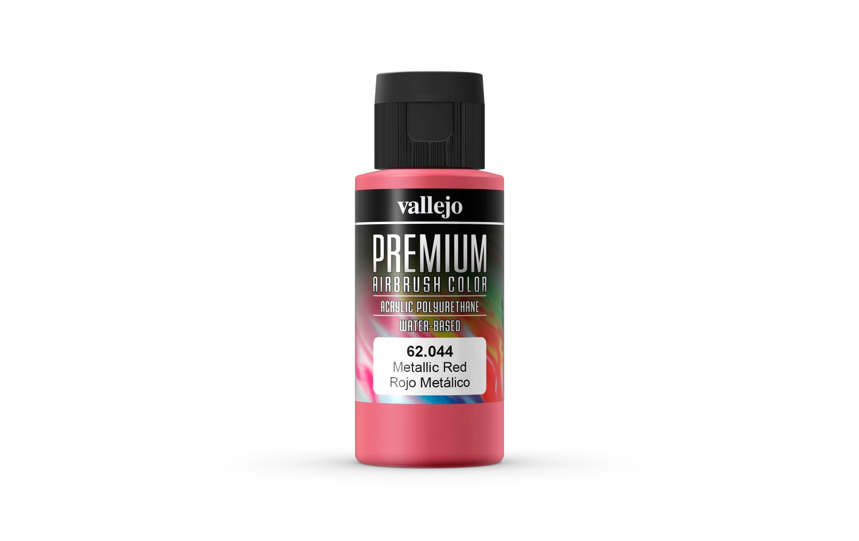 Airbrushfarbe Premium, Metallic, Rot, 60 mlPremium Airbrush Farbe zum Lackieren von Lexan, Polycarbonat, Glasfaser, Metall und Polyethylene