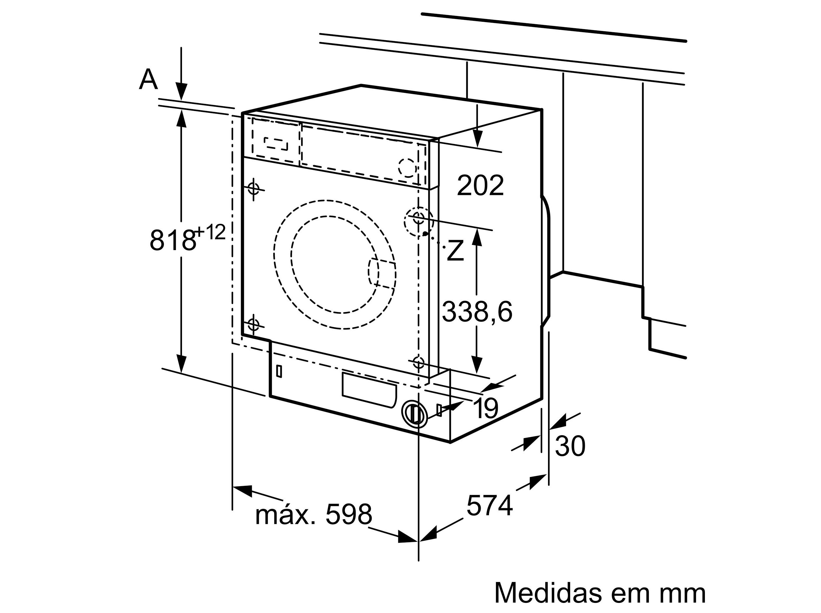 MÁQUINA DE LAVAR ROUPA ENCASTRE BOSCH WIW24307ES - C 8KG