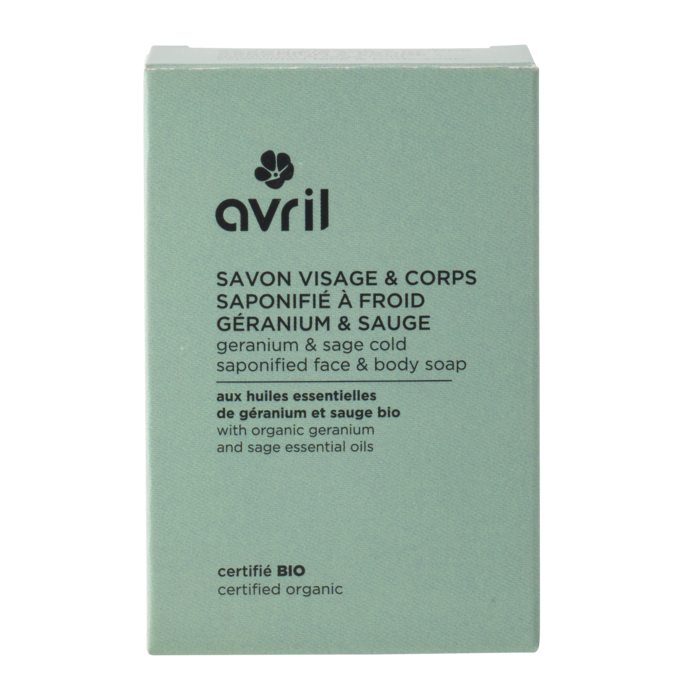 Savon à froid visage & corps Géranium & sauge