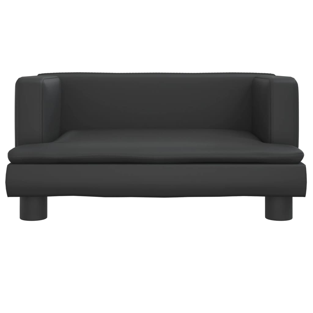 Cama para cães em couro sintético preto vidaXL, 80x45x30 cm