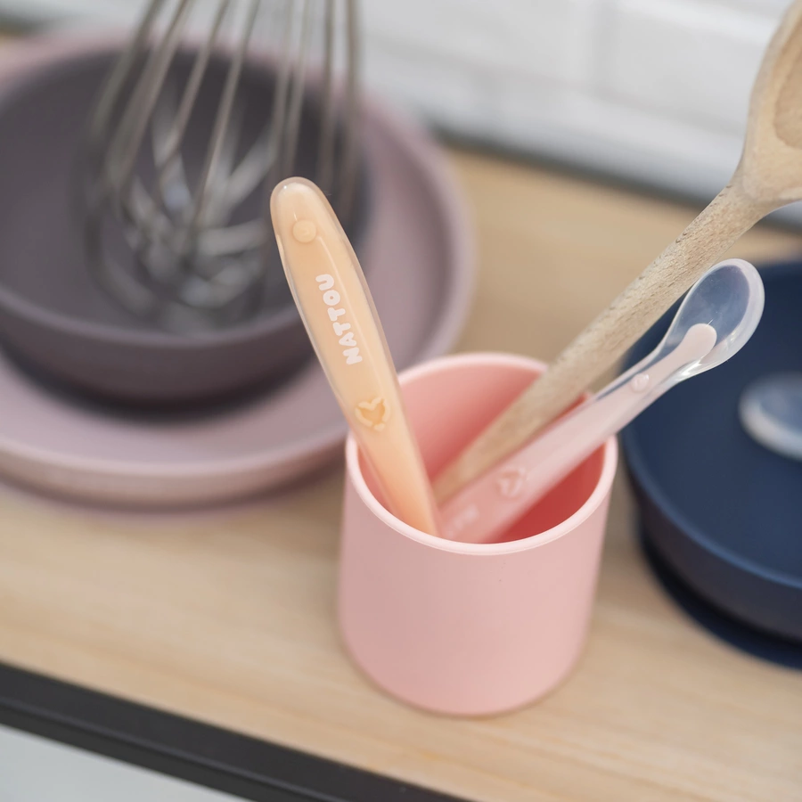 Nattou Esslern Set 4 teilig rosaaubergine