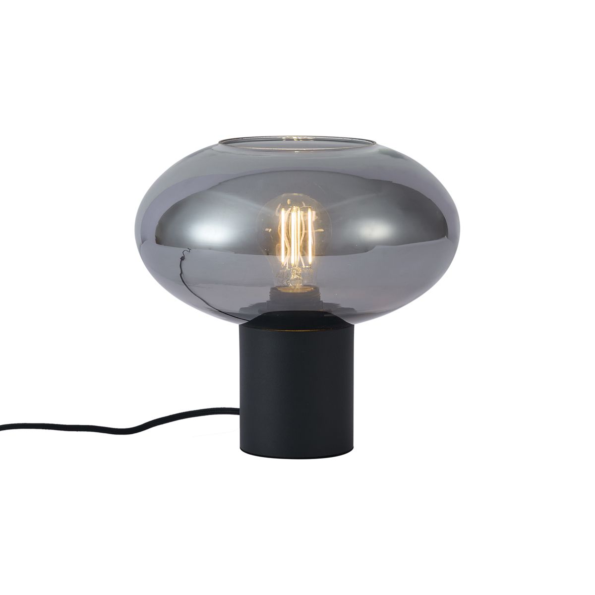 Design tafellamp zwart met smoke glas - Umbrella