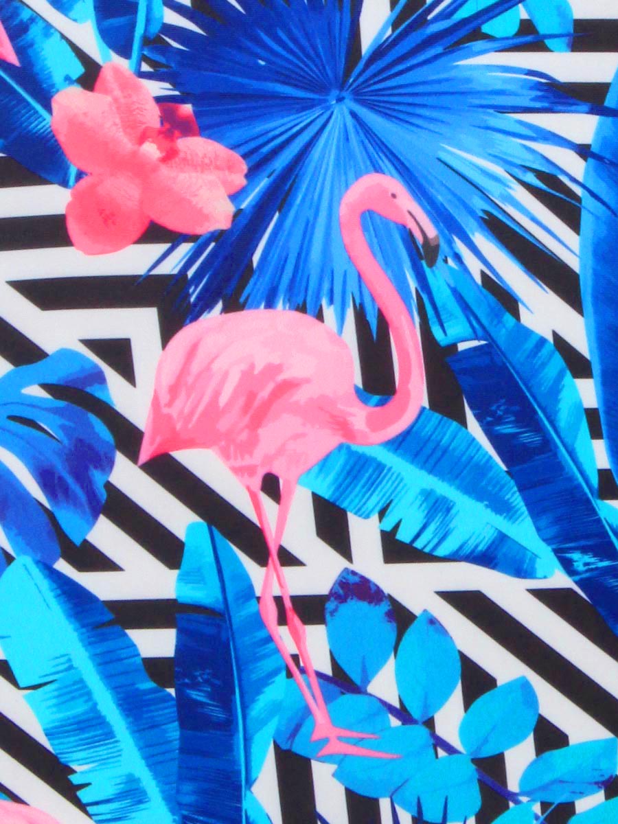 Housse de valise Periea Black & White Stripes with Flamingos M
