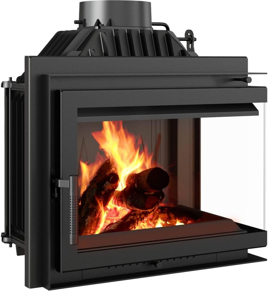 KRATKI Kamineinsatz Gusseisen Simple rechts 8 kW Ø 150