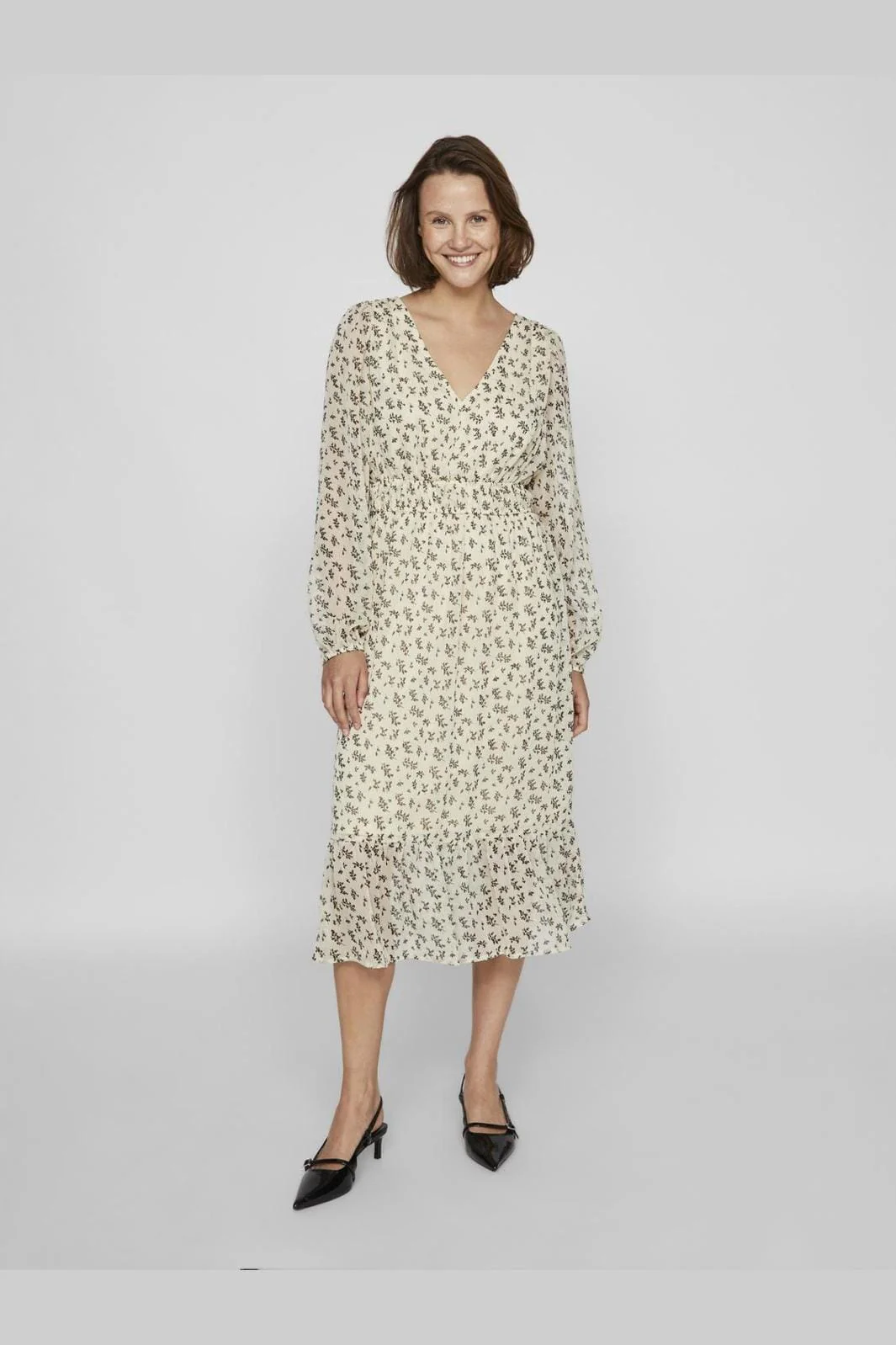 Vila Vielli L/S Frill Midi Dress #5