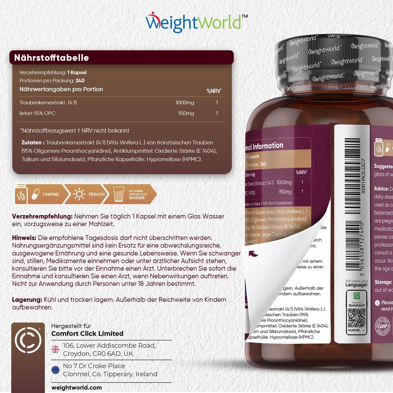 WeightWorld OPC Traubenkernextrakt