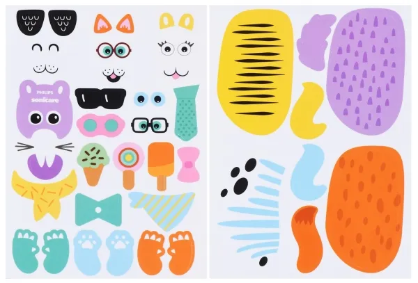 Philips For Kids Design a Pet Edition HX3601/01 Elektrisk tandbørste, Barn, Sonisk tandbørste, Blød, Super sensitive, Blå, Hvid, 4 x 30 sek., Batteri