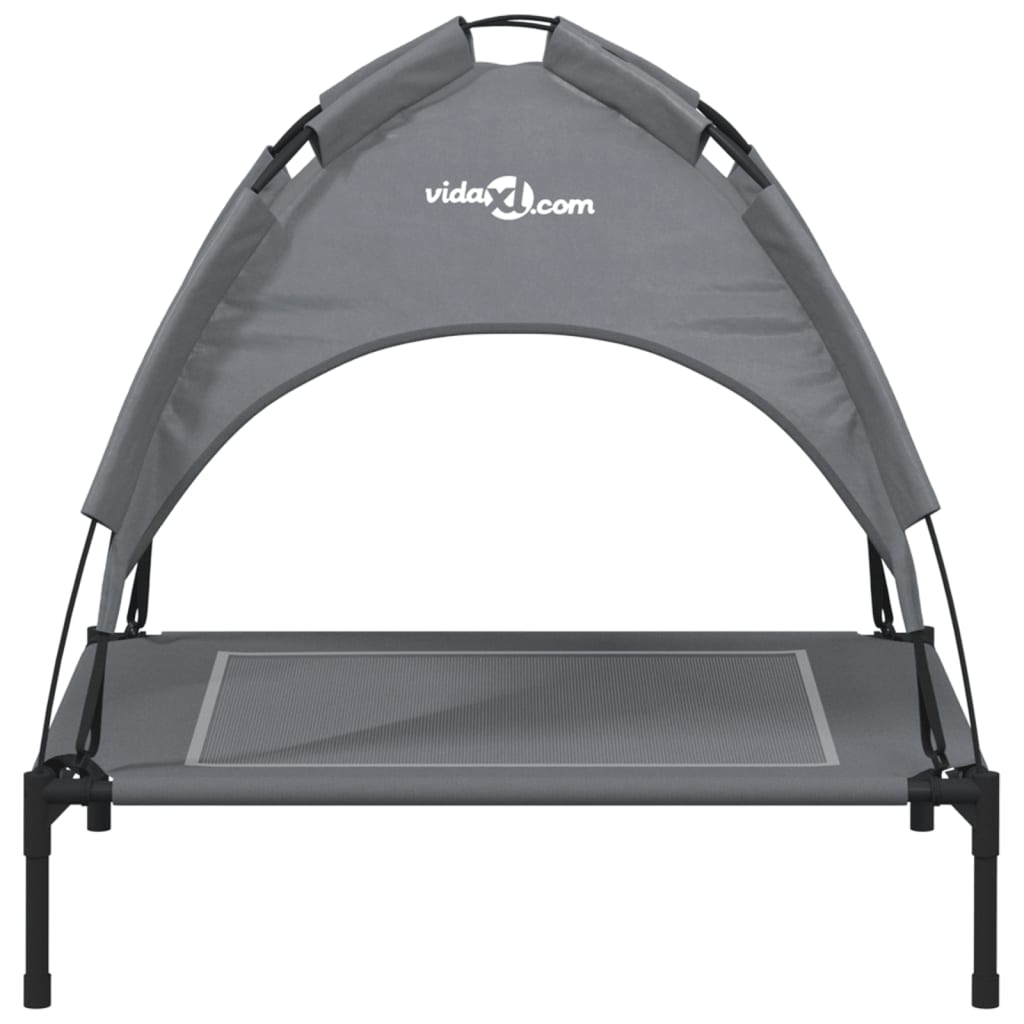 Cama para cães vidaXL com dossel, antracite, tecido Oxford e aço.