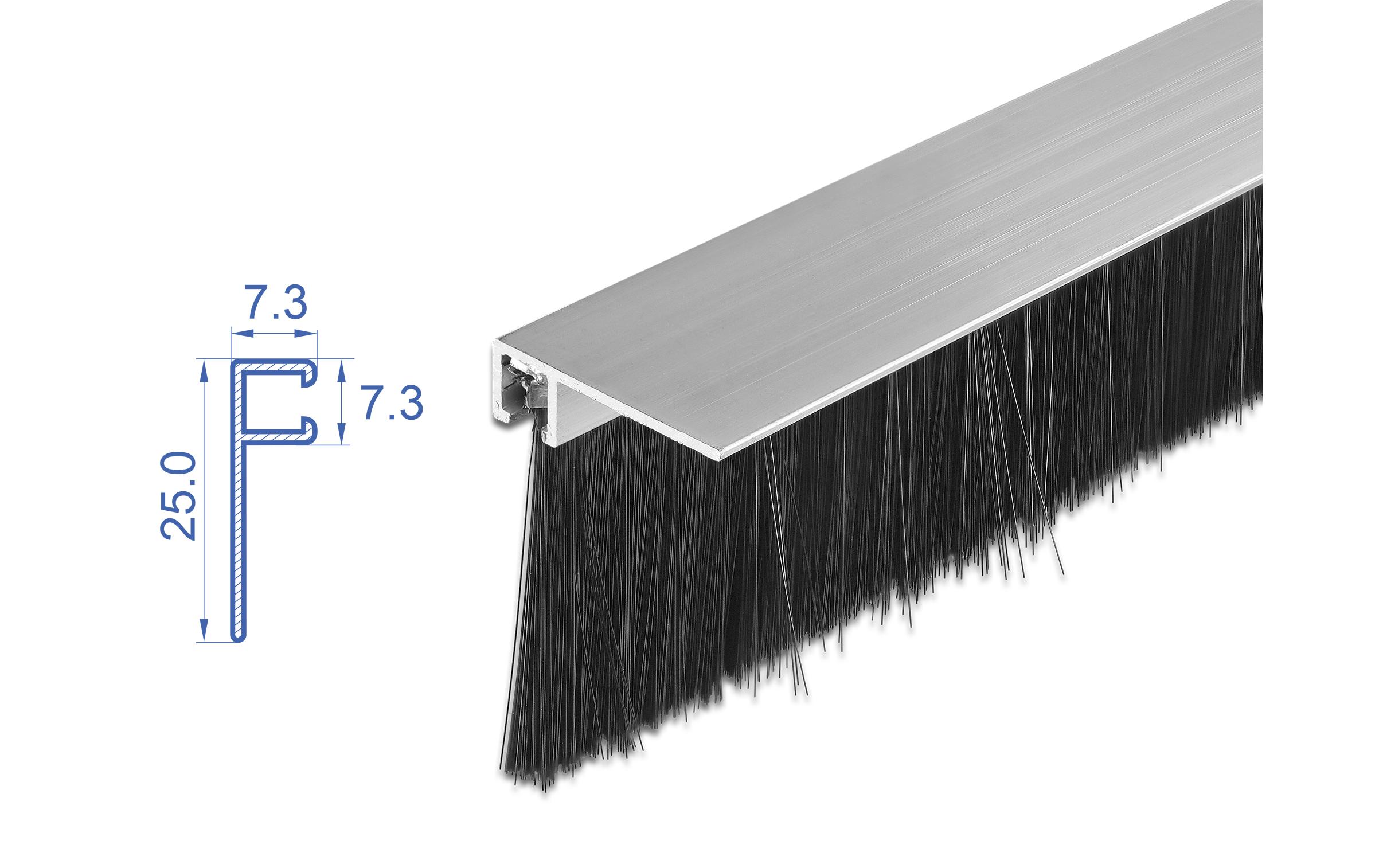 Türdichtschiene Alu-Profil Gewinkelt, 1 m x 40 mmDelock Bürstenstreifen 40 mm mit Alu-Profil gewinkelt – Länge 1 m