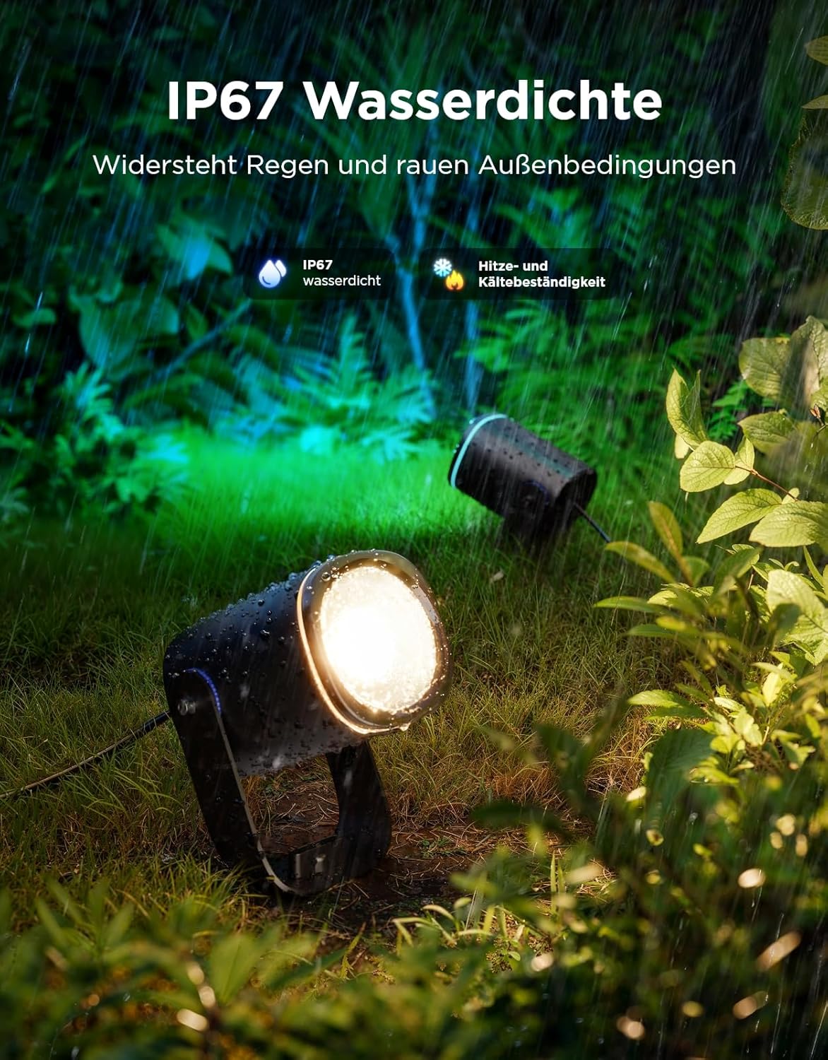 Govee Outdoor LED Strahler, IP67 Wasserdichte Gartenbeleuchtung, RGBWIC Led Strahler Außen, Dimmbar 700lm von 69 Szenenmodi und 16Mio. Farben, Funktioniert mit Alexa, Google Assistant, Matter. 4 Pack