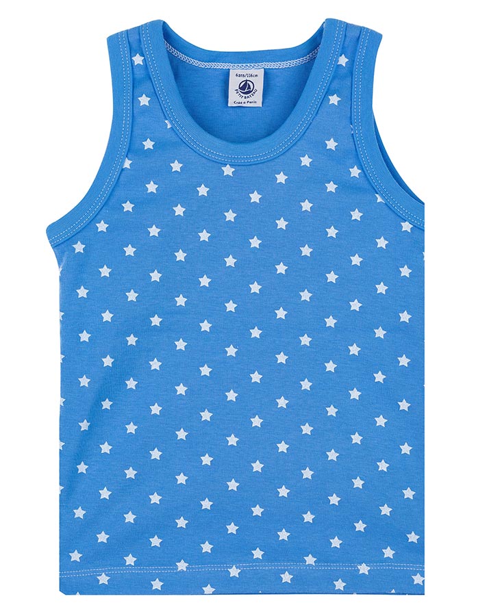 Unterhemd STERNE 2er Pack in blau/grau melange