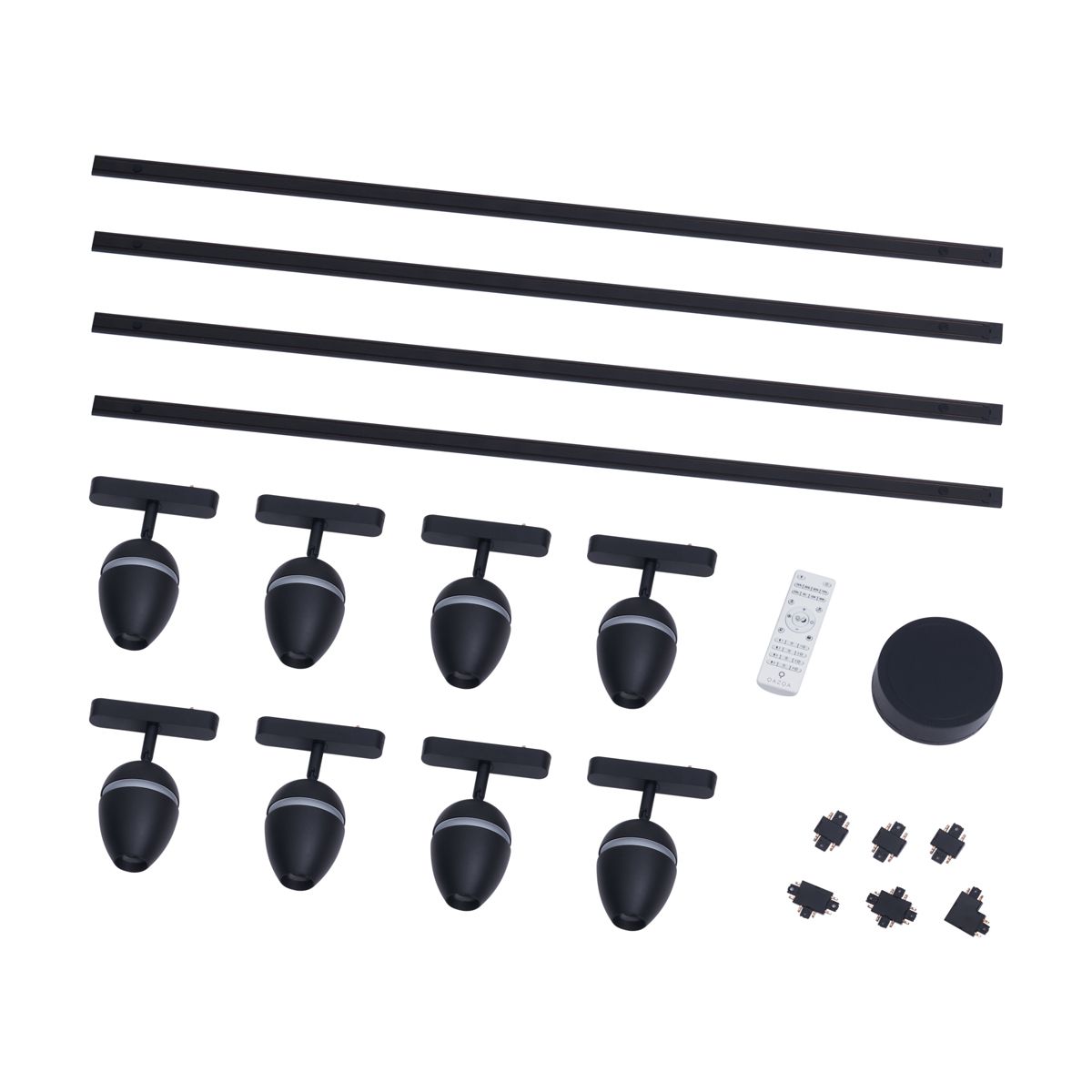 Modern railsysteem met 8 spots zwart 1-fase - Magnetic Eggy