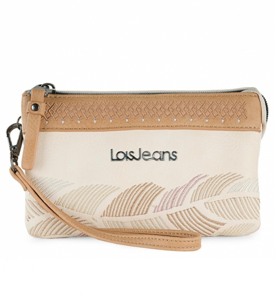 Lois Monedero Triple Galatea Bege, Marrom - 17,5 x 11 x 4 cm