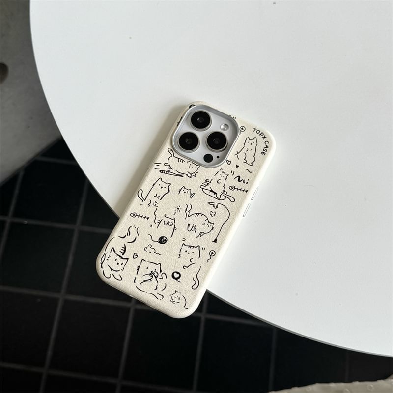 Elliure - Katten telefoonhoesje / zelfklevende decoratie / set - iPhone 16 Pro Max / 16 Pro / 16 Plus / 16 / 15 Pro Max / 15 Pro / 15 Plus / 15 / 14 Pro Max / 14 Pro / 14 Plus / 14 / 13 Pro Max / 13 Pro / 13 / 13 Mini