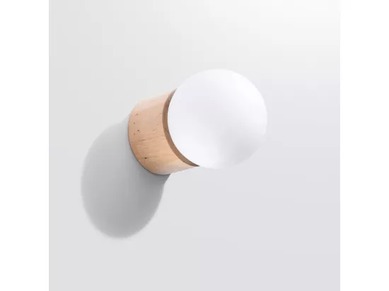 Appliques Boomo moderne en bois - 1 sources lumineuses - L.12 x H.12 cm - bois naturel