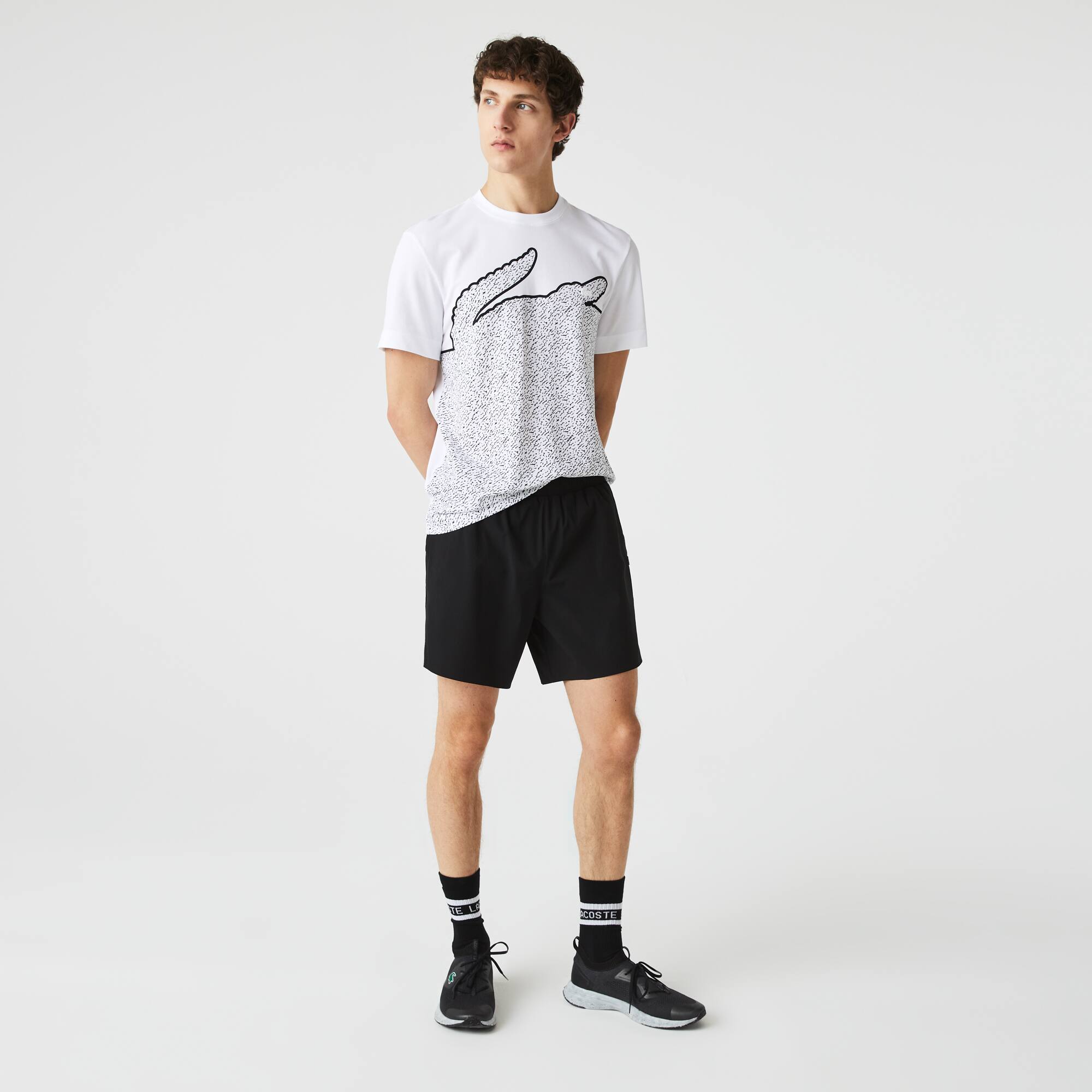 Short de bain léger court uni avec boxer intégré Maillots de bain - Noir - Lacoste - Homme